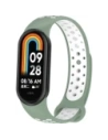 Pasek Bizon Strap Watch Octo do Xiaomi Mi Smart Band 8 zeleno-bílý