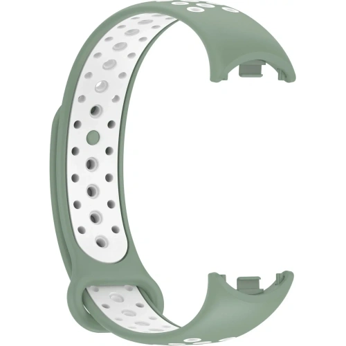 Pasek Bizon Strap Watch Octo do Xiaomi Mi Smart Band 8 zielono-biały