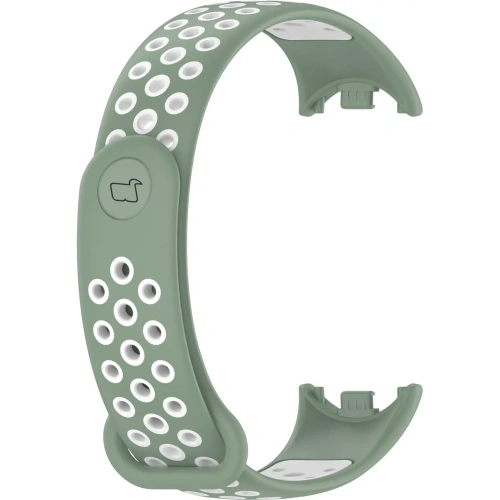 Pasek Bizon Strap Watch Octo do Xiaomi Mi Smart Band 8 zielono-biały
