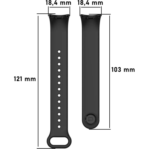 Pasek Bizon Strap Watch Dots do Xiaomi Mi Smart Band 8 czarny