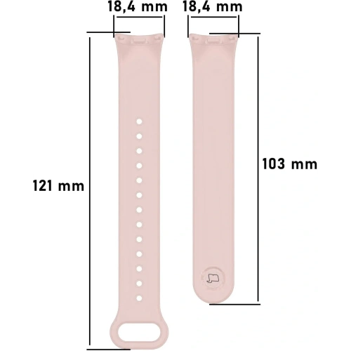 Pasek Bizon Strap Watch Dots do Xiaomi Mi Smart Band 8 jasnoróżowy