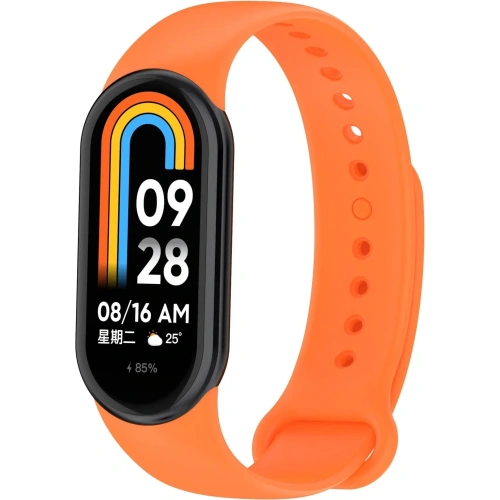 Pasek Bizon Strap Watch Dots do Xiaomi Mi Smart Band 8 pomarańczowy