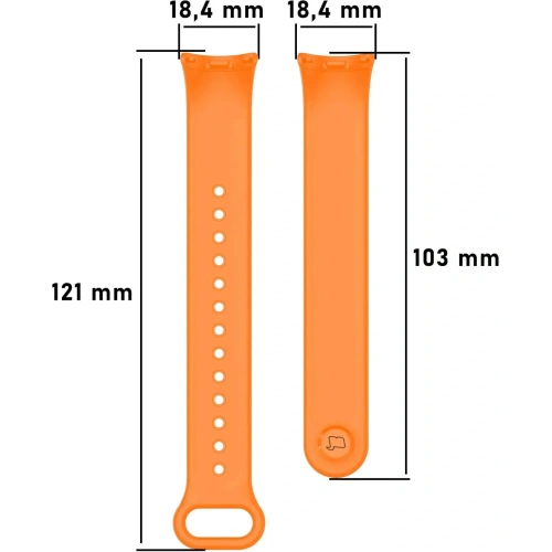 Pasek Bizon Strap Watch Dots do Xiaomi Mi Smart Band 8 pomarańczowy