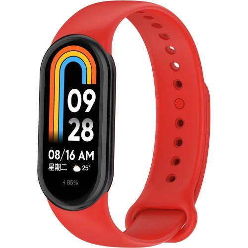 Pasek Bizon Strap Watch Dots do Xiaomi Mi Smart Band 8 czerwony