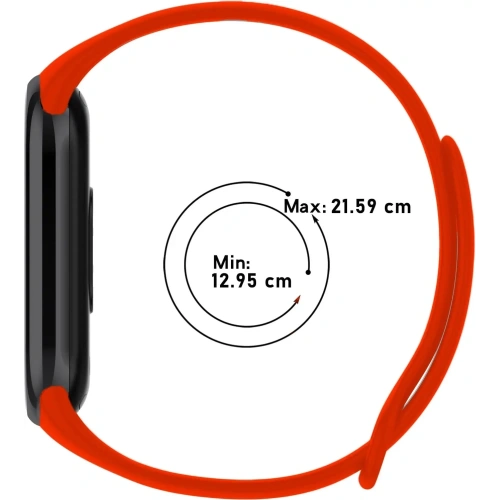 Pasek Bizon Strap Watch Dots do Xiaomi Mi Smart Band 8 czerwony