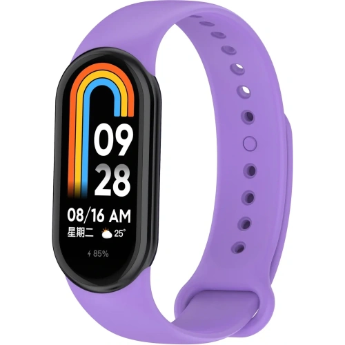 Pasek Bizon Strap Watch Dots do Xiaomi Mi Smart Band 8 fioletowy