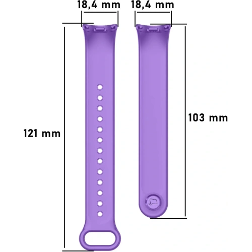 Pasek Bizon Strap Watch Dots do Xiaomi Mi Smart Band 8 fioletowy