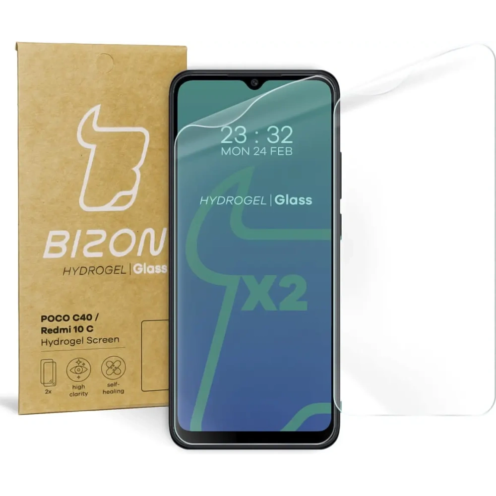 Hurtownia GSM - Folia hydrogelová na displej Bizon Glass Hydrogel pro Poco C40 / Redmi 10C [2 PACK] - BIZ2073 - {ean13} - Hurt