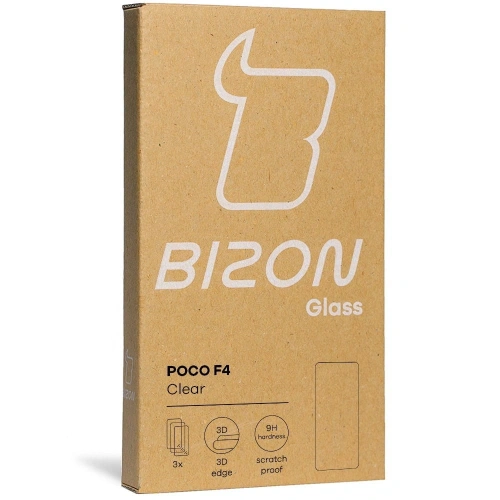 Szkło hartowane Bizon Glass Clear - 3 szt. + obiektyw Xiaomi Poco F4