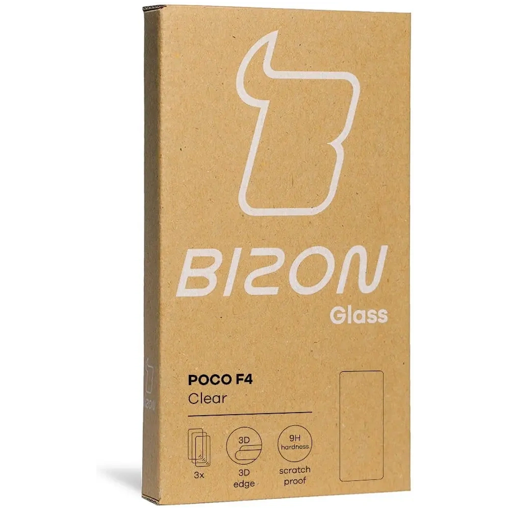 Hurtownia GSM - Bizon üveg Tiszta edzett üveg - 3 db. + lencse üveg Xiaomi Poco F4 - BIZ2077 - {ean13} - Hurt
