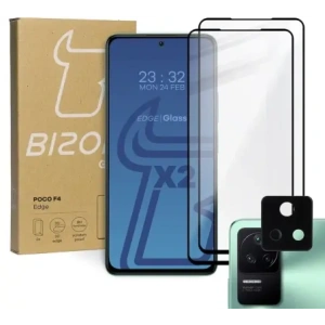 Hurtownia GSM - Bizon Glass Edge gehärtetes Glas - [2 PACK] + Linsenschutz Xiaomi Poco F4 schwarz - BIZ2079 - {ean13} - Hurt