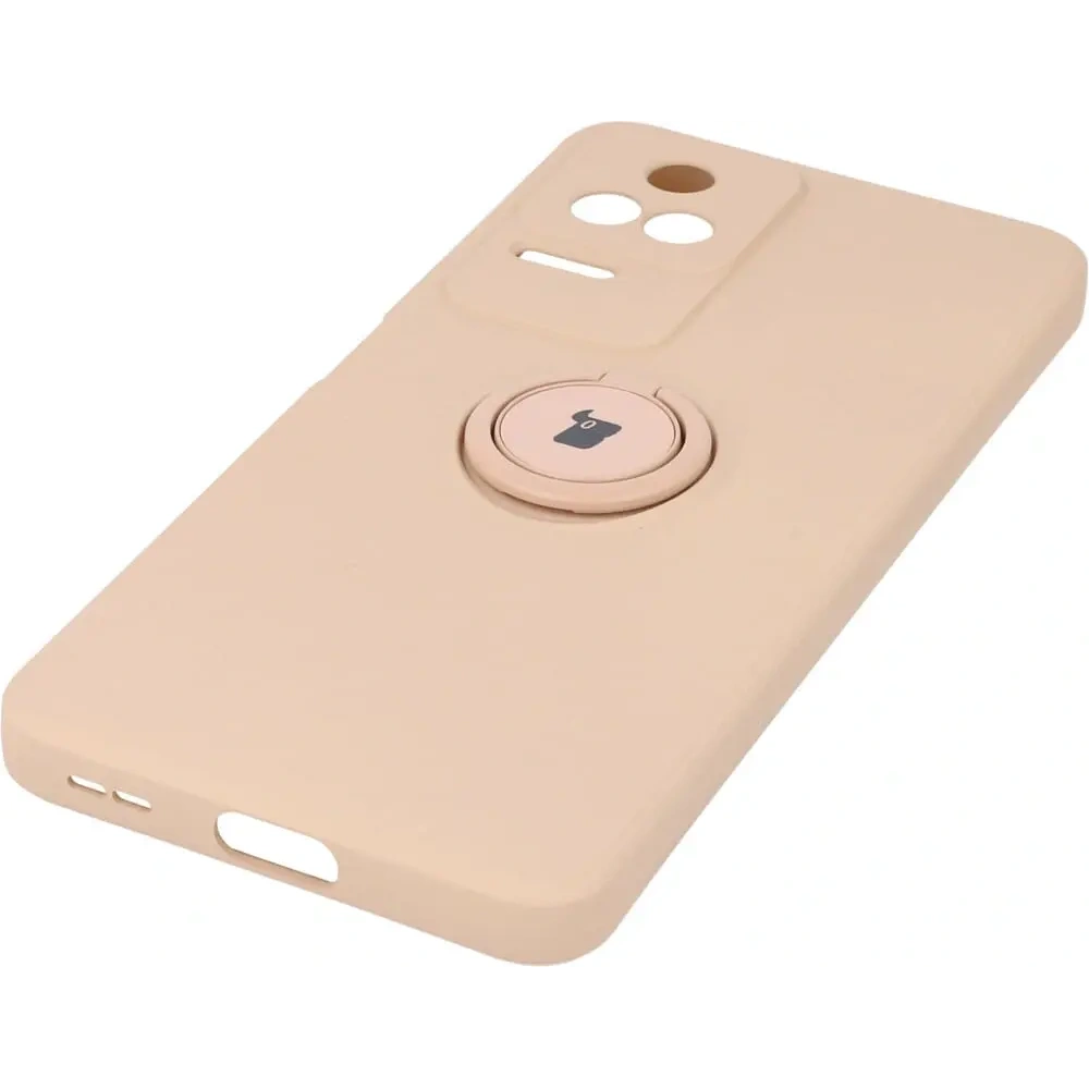 Hurtownia GSM - Etui Bizon Case Silicone Ring Sq do Xiaomi Poco F4 světle růžové - BIZ2083 - {ean13} - Hurt