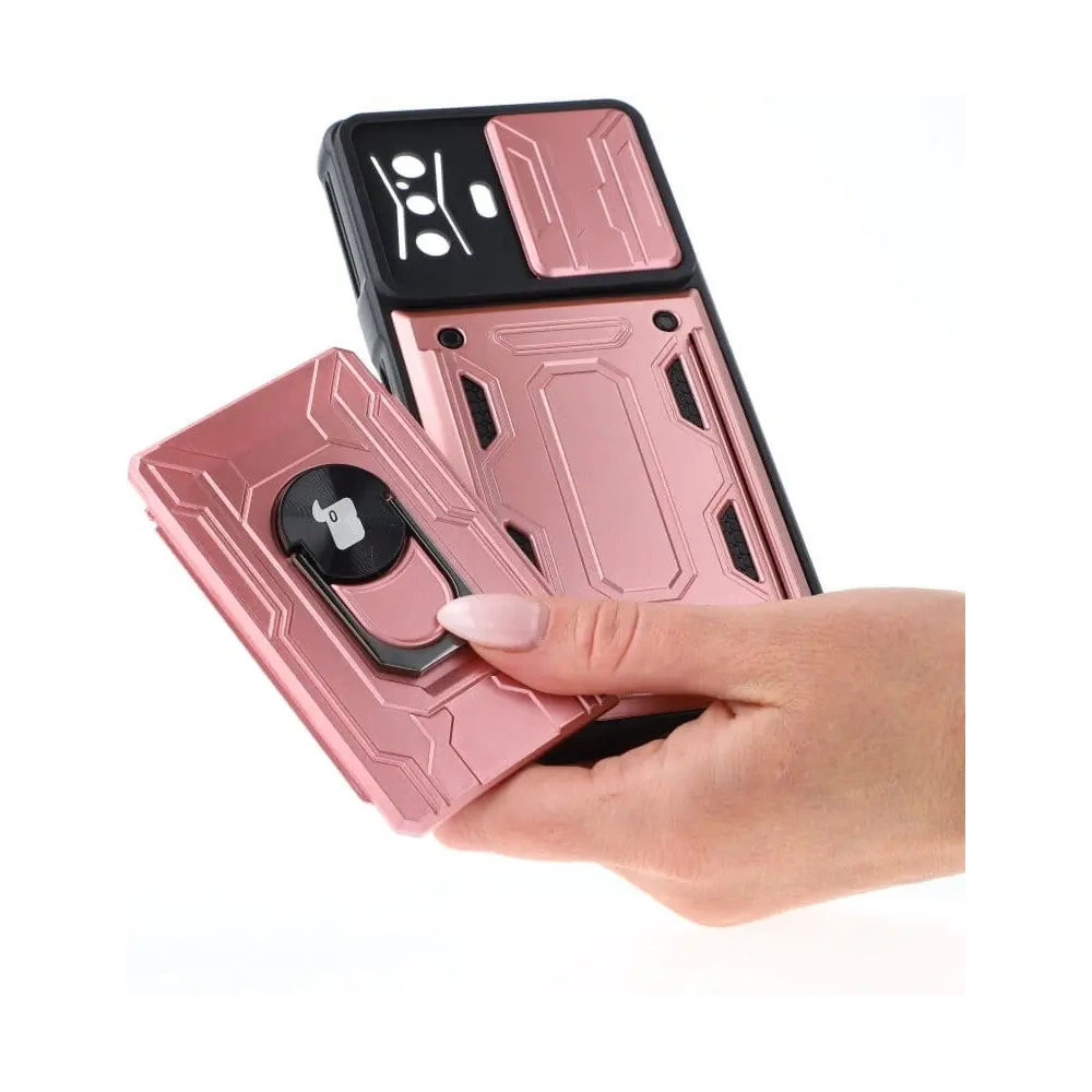 Hurtownia GSM - Bizon Case Camshield Card Slot Ring Xiaomi Poco F4 GT roz deschis - BIZ2086 - {ean13} - Hurt
