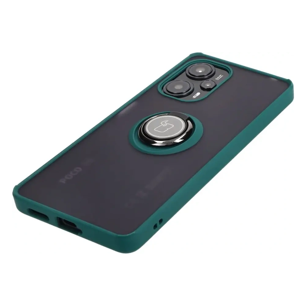 Hurtownia GSM - Bizon Case Hybrid Ring Xiaomi Poco F5 fumuriu cu un cadru verde închis - BIZ2098 - {ean13} - Hurt