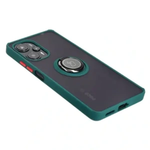 Hurtownia GSM - Bizon Case Hybrid Ring Xiaomi Poco F5 rauchig mit einem dunkelgrünen Rahmen - BIZ2098 - {ean13} - Hurt
