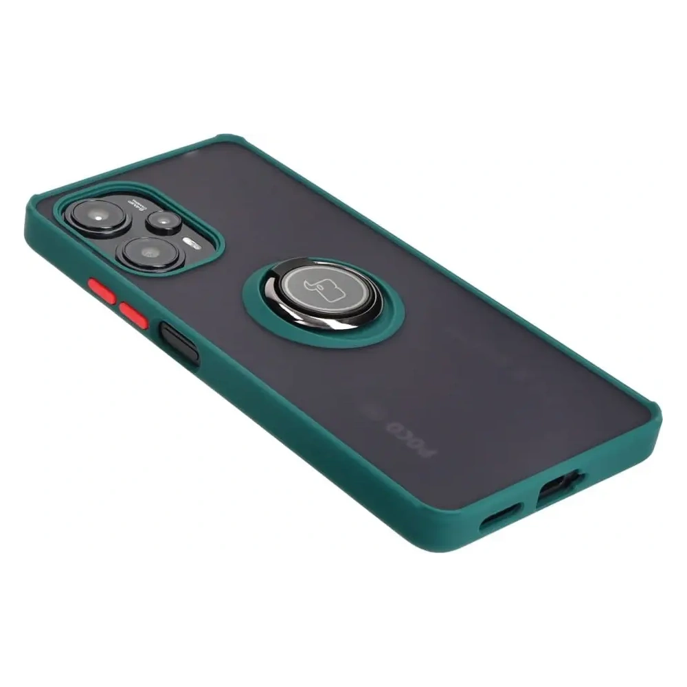 Hurtownia GSM - Bizon Case Hybrid Ring Xiaomi Poco F5 fumuriu cu un cadru verde închis - BIZ2098 - {ean13} - Hurt