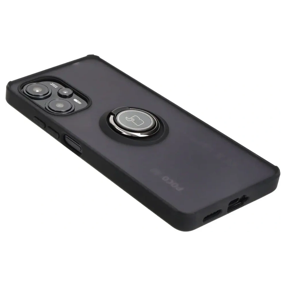 Hurtownia GSM - Bizon Case Hybrid Ring Xiaomi Poco F5 füstös fekete kerettel - BIZ2099 - {ean13} - Hurt