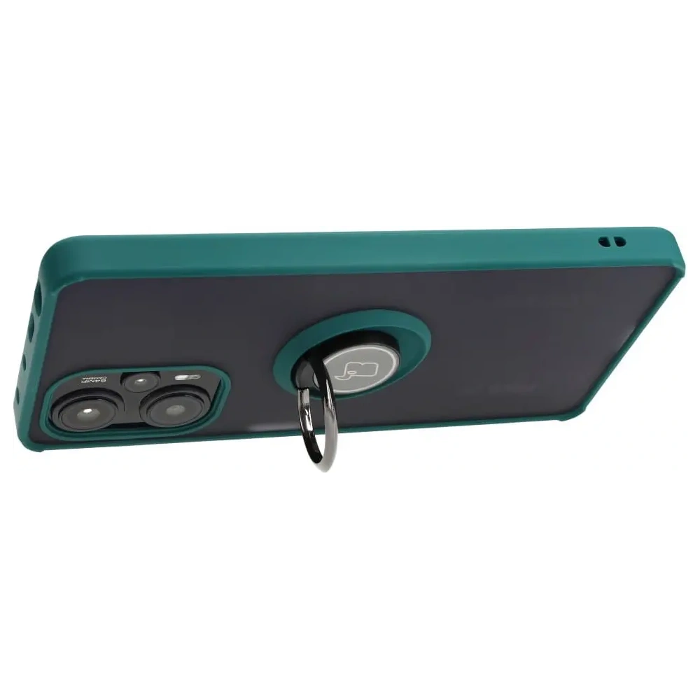 Hurtownia GSM - Bizon Case Hybrid Ring Xiaomi Poco F5 fumuriu cu un cadru verde închis - BIZ2098 - {ean13} - Hurt