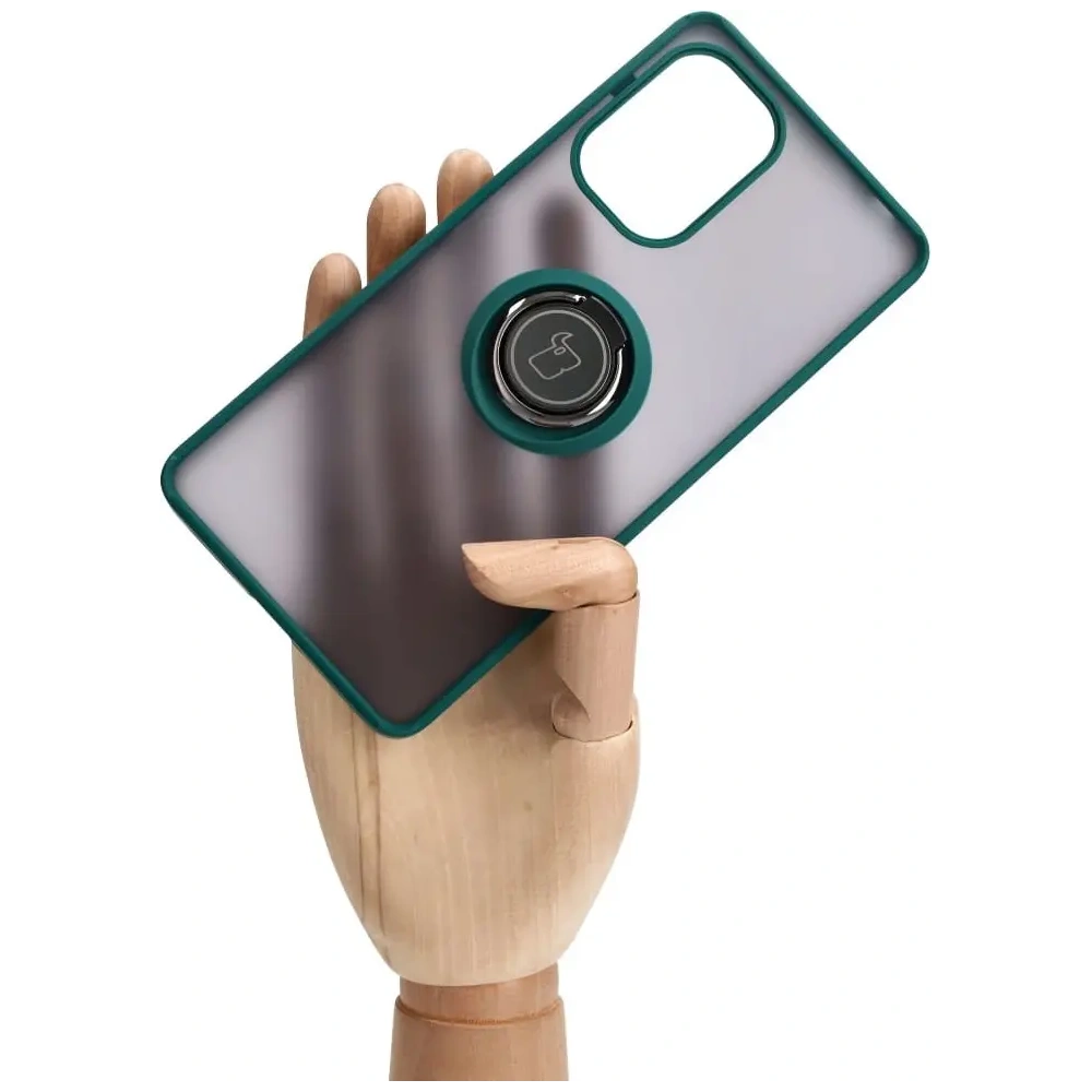 Hurtownia GSM - Bizon Case Hybrid Ring Xiaomi Poco F5 fumuriu cu un cadru verde închis - BIZ2098 - {ean13} - Hurt