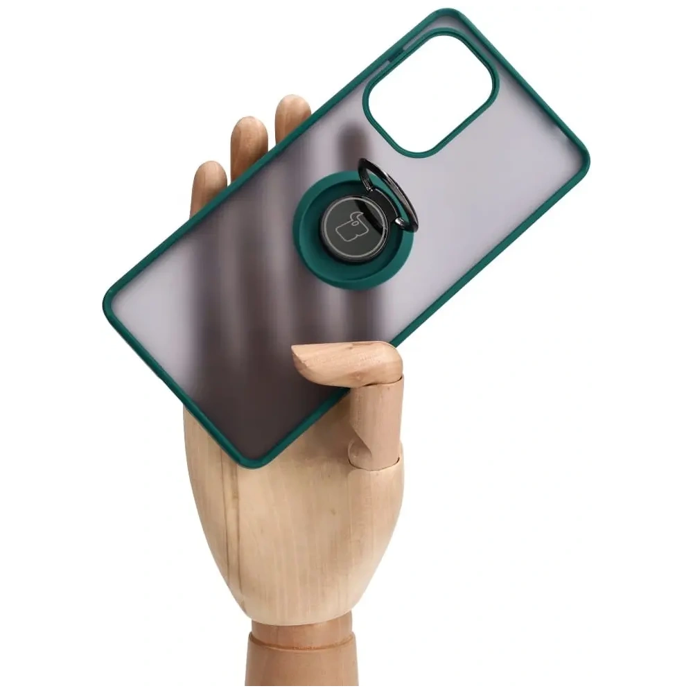 Wholesale Bizon Case Hybrid Ring Xiaomi Poco F5 smoky with a dark green frame - BIZ2098 - {ean13} - Hurt