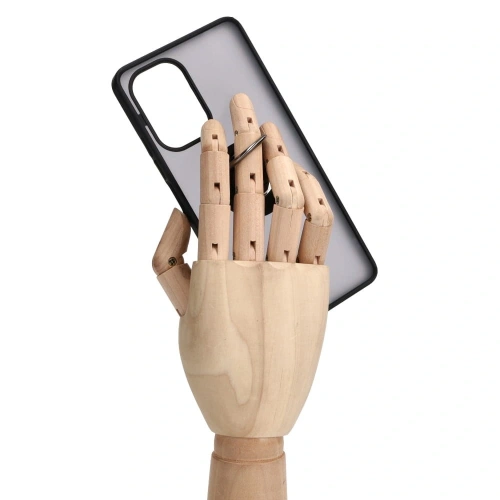 Etui z uchwytem na palec Bizon Case Hybrid Ring do Xiaomi Poco F5 przydymione z czarną ramką