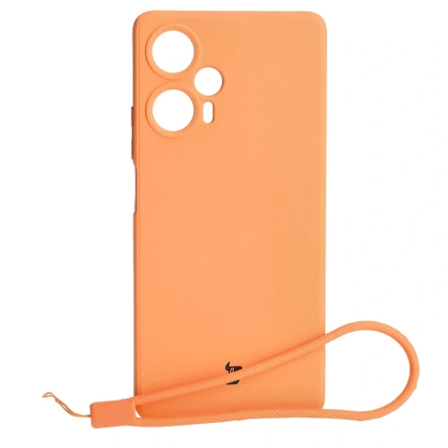 Etui Bizon Case Silicone Sq do Xiaomi Poco F5 pomarańczowe