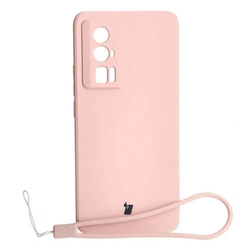 Etui Bizon Case Silicone Sq do Xiaomi Poco F5 Pro jasnoróżowe