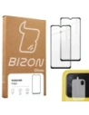 Bizon Glass Edge edzett üveg - [2 PACK] + lencsevédelem Xiaomi Poco M3 fekete