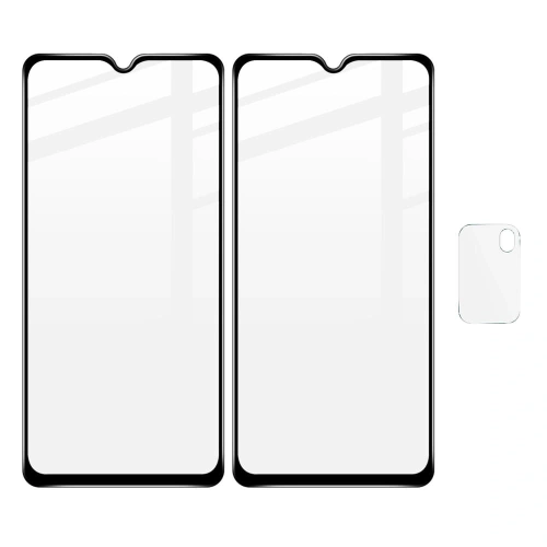 Szkło hartowane Bizon Glass Edge - [2 PACK] + ochrona na obiektyw Xiaomi Poco M3 czarne
