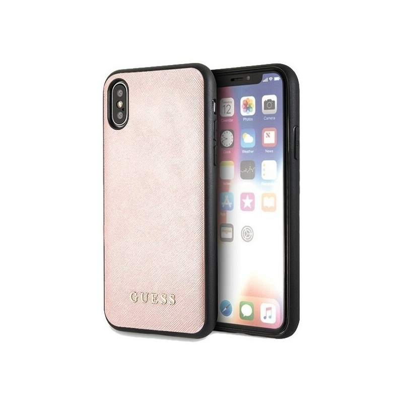 Guess Distributor - 3700740451687 - GUE453PNK - Guess GUHCPXSLSAPI Apple iPhone X/XS pink hard case Saffiano Silicone - B2B homescreen