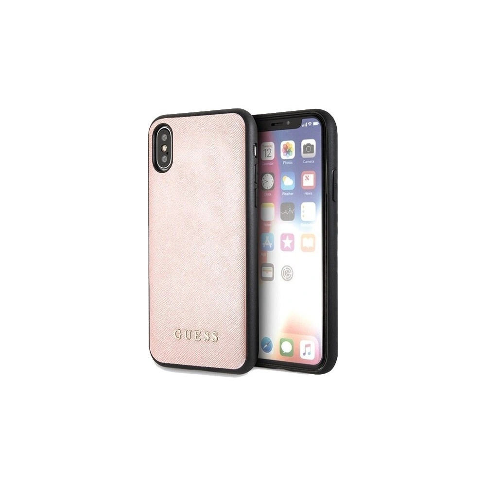 Hurtownia GSM - Etui Guess GUHCPXSLSAPI Apple iPhone X/XS różowy/pink hard case Saffiano Silicone - GUE453PNK - {ean13} - Hurt
