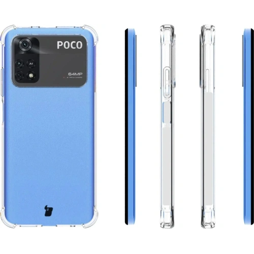 Etui + 2x szkło na ekran Bizon Case Clear Pack do Xiaomi Poco M4 Pro 4G przezroczyste