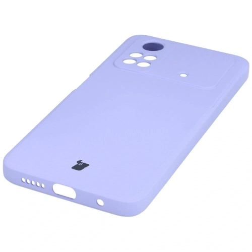Etui Bizon Case Silicone do Xiaomi Poco M4 Pro 4G jasnofioletowe