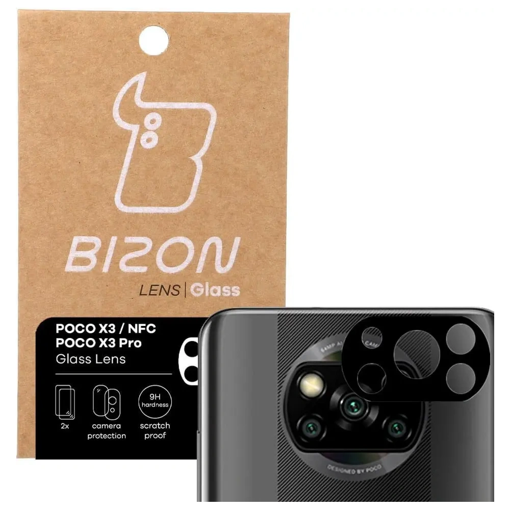 Hurtownia GSM - Bizon Lentilă de Sticlă Xiaomi Poco X3 / NFC / Pro [2 PACHET] - BIZ2142 - {ean13} - Hurt