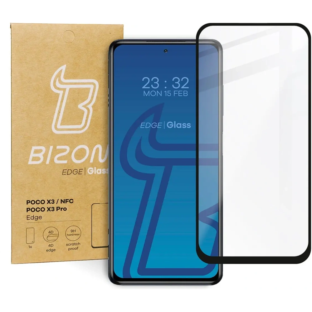 Hurtownia GSM - Bizon Glass Edge Xiaomi Poco X3 / NFC / PRO negru - BIZ2144 - {ean13} - Hurt