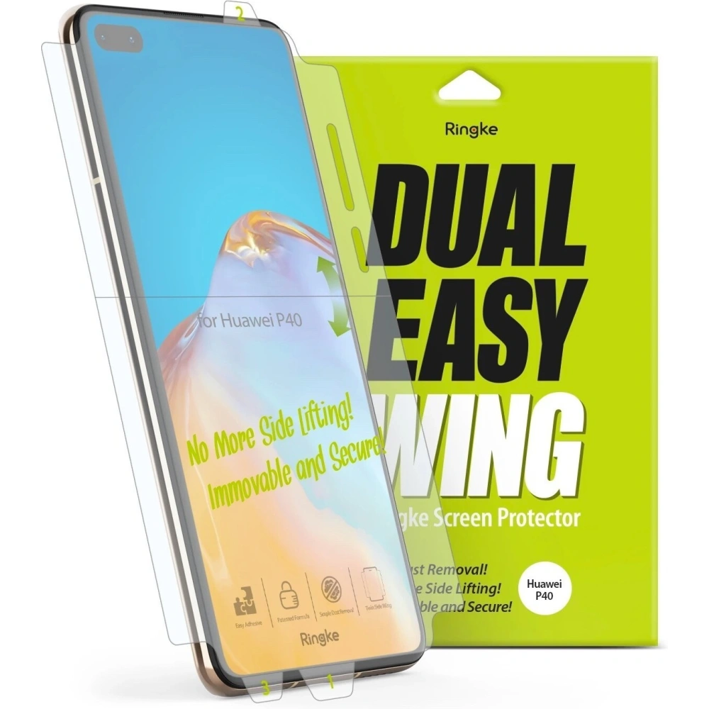 Hurtownia GSM - Folia hydrożelowa Ringke Dual Easy Wing Full Cover Huawei P40 [2 PACK] - RGK1166 - {ean13} - Hurt