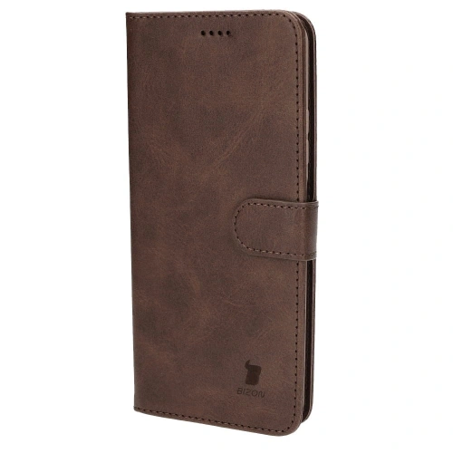 Etui Bizon Case Wallet do Xiaomi Poco X4 GT ciemnobrązowe