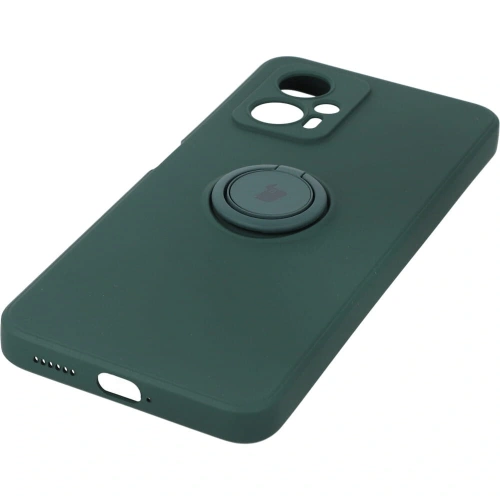 Etui Bizon Case Silicone Ring Sq do Xiaomi Poco X4 GT ciemnozielone