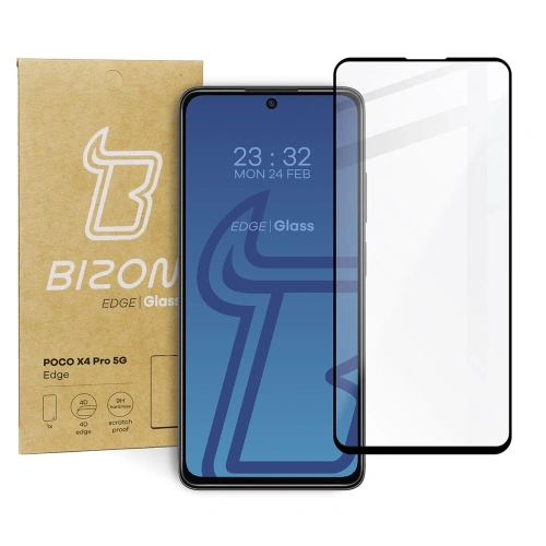Szkło hartowane Bizon Glass Edge do Poco X4 Pro 5G czarne