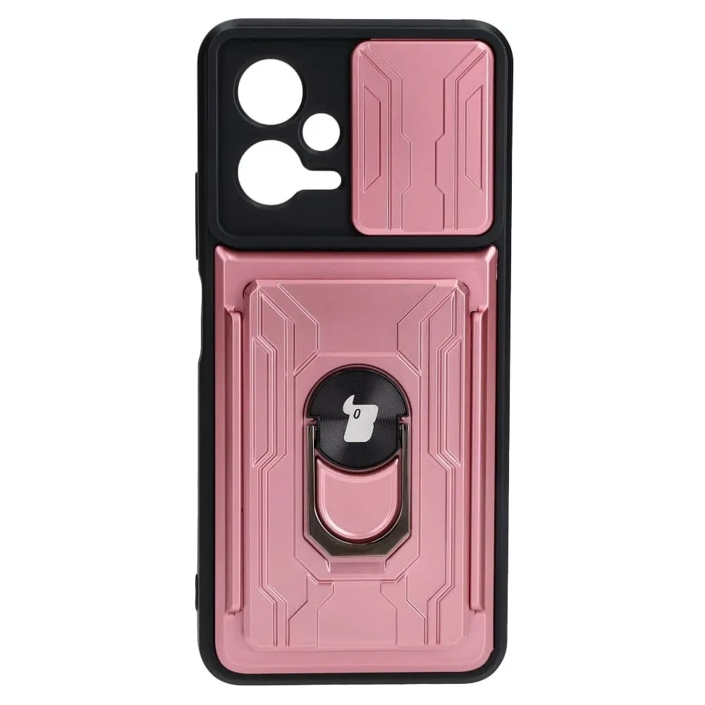 Wholesale Bizon Case Camshield Card Slot Ring Xiaomi POCO X5 light pink - BIZ2164 - {ean13} - Hurt