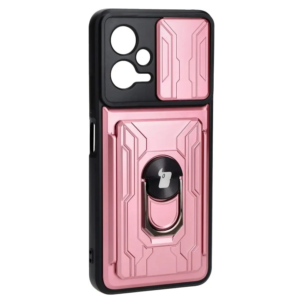 Wholesale Bizon Case Camshield Card Slot Ring Xiaomi POCO X5 light pink - BIZ2164 - {ean13} - Hurt