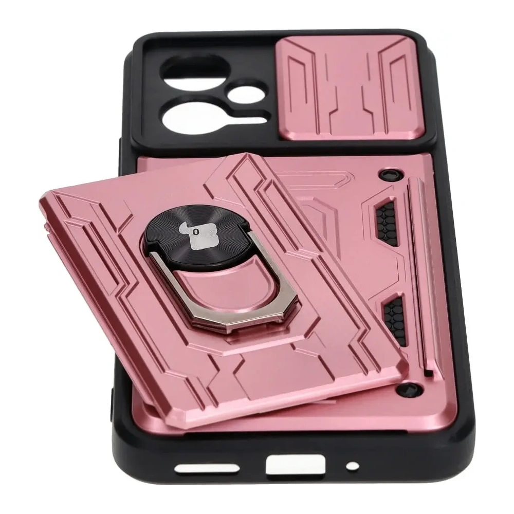 Wholesale Bizon Case Camshield Card Slot Ring Xiaomi POCO X5 light pink - BIZ2164 - {ean13} - Hurt