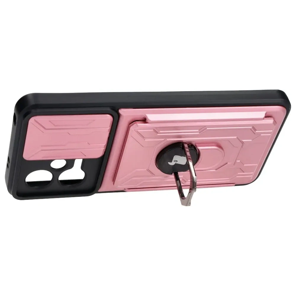 Wholesale Bizon Case Camshield Card Slot Ring Xiaomi POCO X5 light pink - BIZ2164 - {ean13} - Hurt