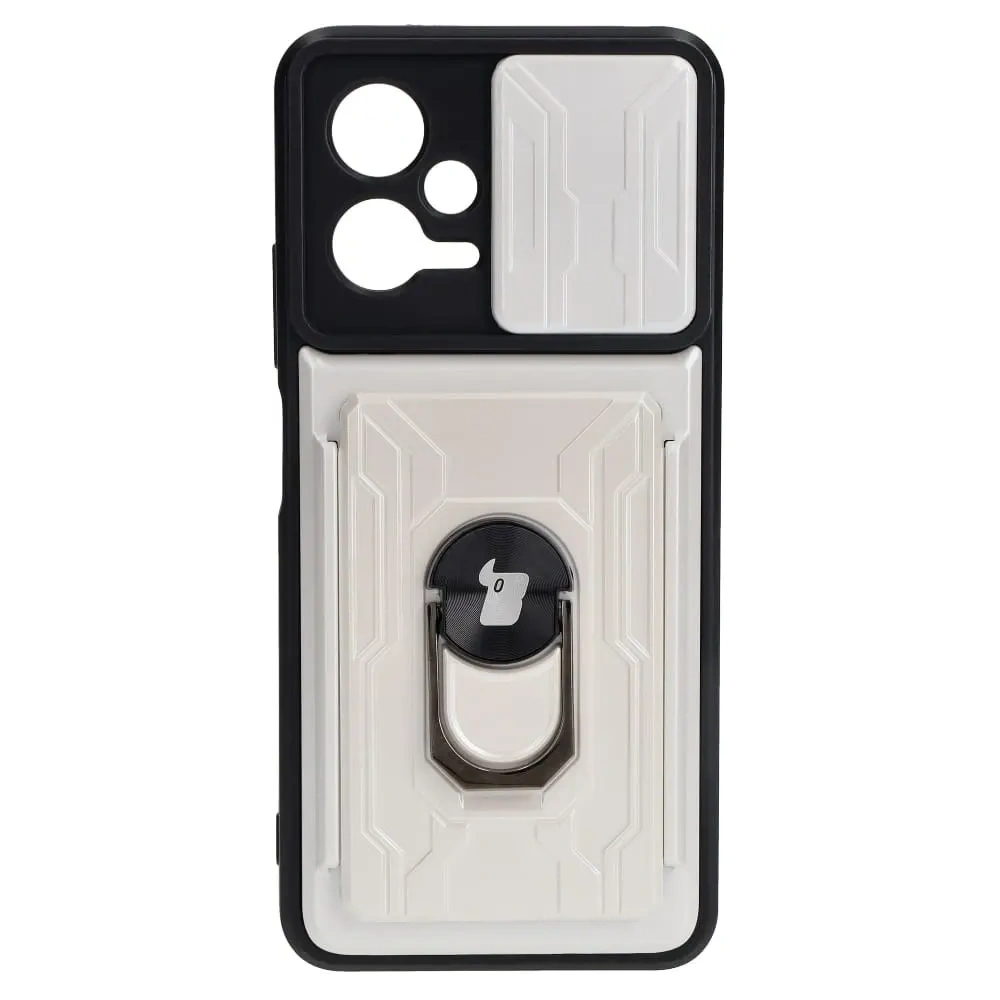 Wholesale Bizon Case Camshield Card Slot Ring Xiaomi POCO X5 white - BIZ2165 - {ean13} - Hurt