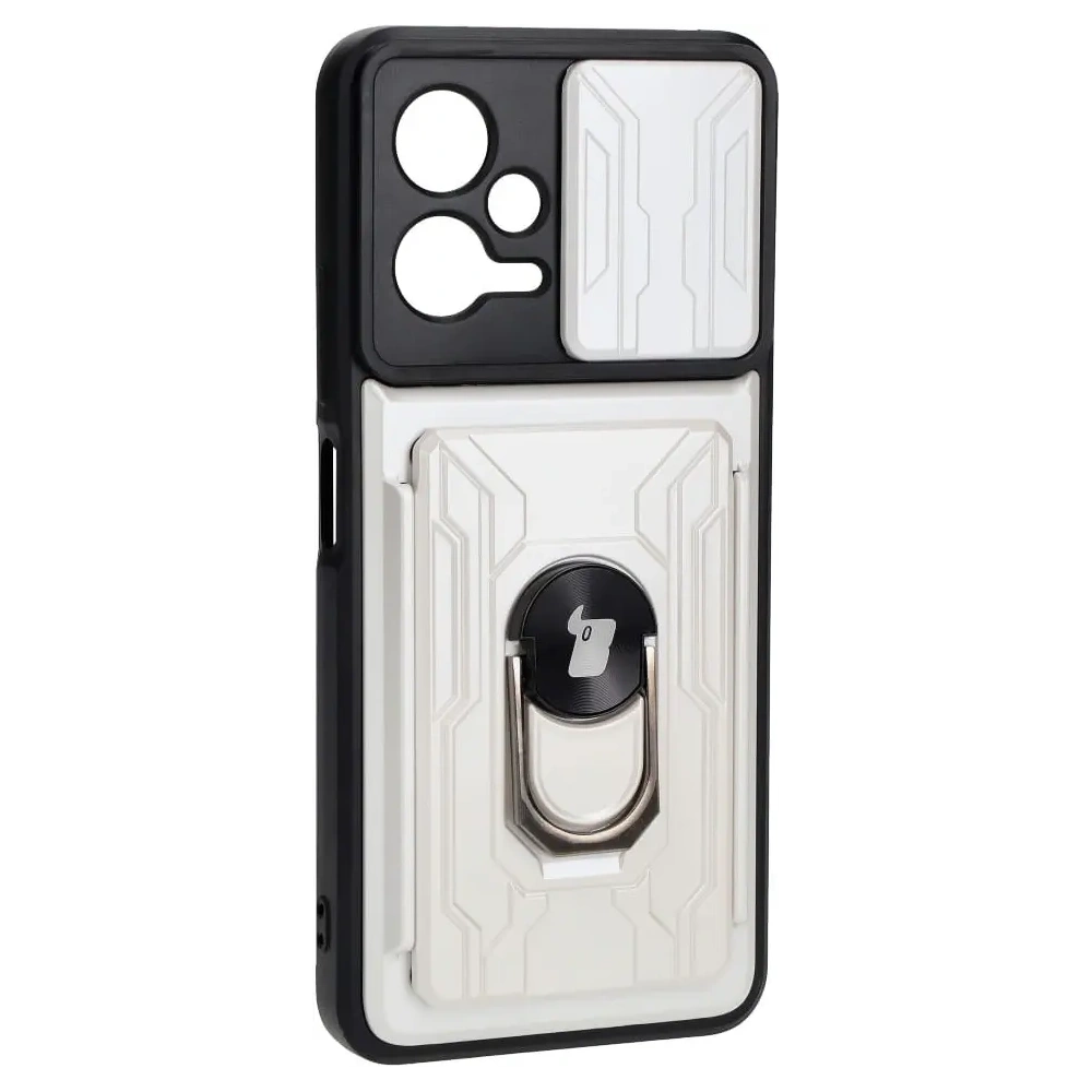 Wholesale Bizon Case Camshield Card Slot Ring Xiaomi POCO X5 white - BIZ2165 - {ean13} - Hurt