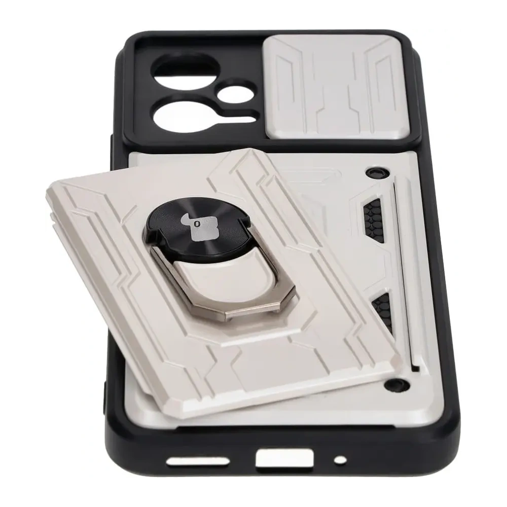 Wholesale Bizon Case Camshield Card Slot Ring Xiaomi POCO X5 white - BIZ2165 - {ean13} - Hurt