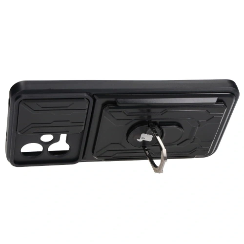 Etui Bizon Case Camshield Card Slot Ring do Xiaomi POCO X5 czarne
