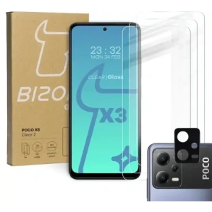 Hurtownia GSM - 3x üveg a kijelzőhöz + tiszta üveg a kamerához BIZON Clear 2 Poco X5-hoz - BIZ2169 - {ean13} - Hurt