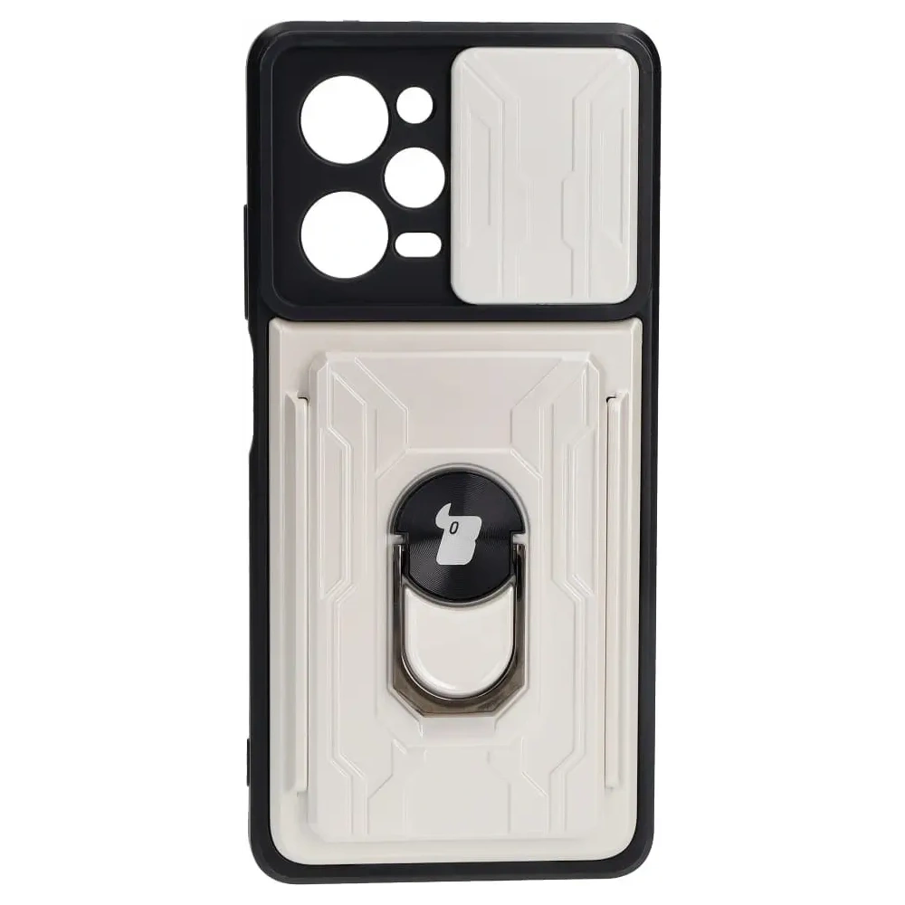 Wholesale Bizon Case Camshield Card Slot Ring Xiaomi POCO X5 Pro white - BIZ2172 - {ean13} - Hurt