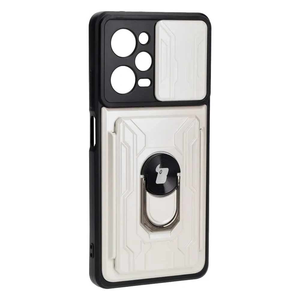 Wholesale Bizon Case Camshield Card Slot Ring Xiaomi POCO X5 Pro white - BIZ2172 - {ean13} - Hurt